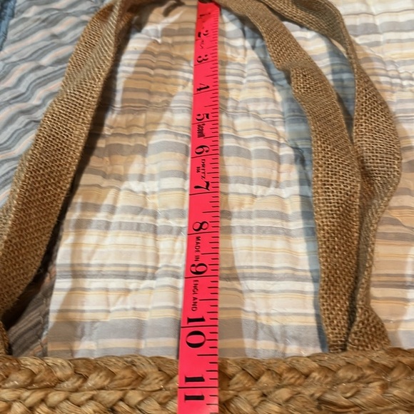 Vintage Woven Straw Handbag Tote Seashell Rattan Travel Beach Boho Aloha 70s 80s - Picture 12 of 13